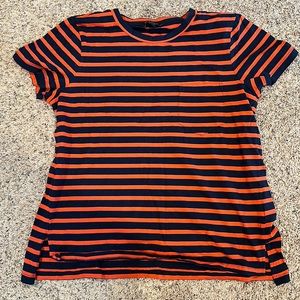 Women’s Banana Republic striped tee- orange/navy-L
